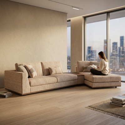 Ontwerper hoekbank L-vorm Luxe bank Bank Woonkamer Textiel Meubels.