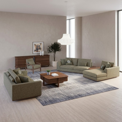 Complete bankstel 3-delig tweezits bank ontspanning hoekbank L-vorm modern fauteuil