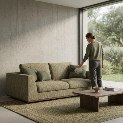 Tweezitsbank Bankstel Modern Groen Textiel Beklede Meubelen Woonkamer Nieuw Translate to: Tweezitsbank Bankstel Modern Groen Stoffen Beklede Meubels Woonkamer Nieuw