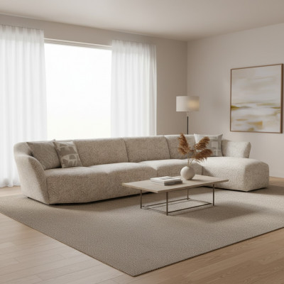 Moderne hoekbank L-vorm Wit Gestoffeerd Woonkamer Nieuwe Inrichting