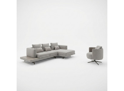 Woonkamerbank hoekbank L-vorm Nieuw fauteuil luxe houten salontafel - Woonkamerbank hoekbank L-vorm Nieuwe fauteuil luxe houten salontafel