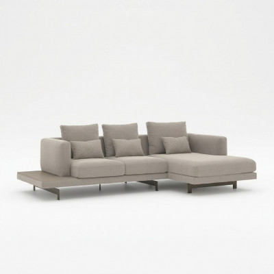 Designer Grijze Bank Bank L-vorm Modern Hoekbank Meubilair Woonkamer