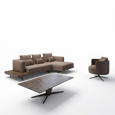 Woonkamerset bankstel bankstel bank L-vorm fauteuil houten salontafel  Woonkamerset bankstel bankstel bank L-vorm fauteuil houten salontafel