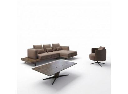 Woonkamerset bankstel bankstel bank L-vorm fauteuil houten salontafel  Woonkamerset bankstel bankstel bank L-vorm fauteuil houten salontafel