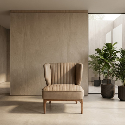 Grijze fauteuil ontwerper zitbank moderne woonkamer bekleding nieuw