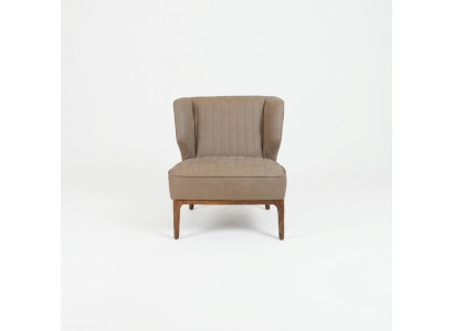 Grijze fauteuil ontwerper zitbank moderne woonkamer bekleding nieuw