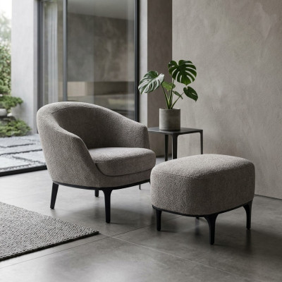 Woonkamerset 2-delig Fauteuil met voetenbank Ontwerper Modern Gestoffeerd meubilair -> Woonkamerset 2-delig Fauteuil met voetenbank Ontwerper Modern Gestoffeerd meubilair