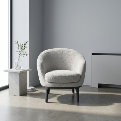 Ontwerper Luxe Grijze Fauteuil Bekleding Bank Zit Moderne Stoffen Meubels