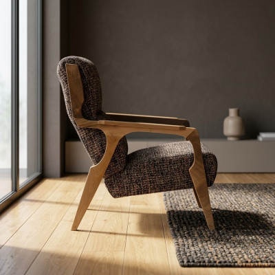 Luxe fauteuil zits woonkamer zit stof polyester stijl modern design nieuw