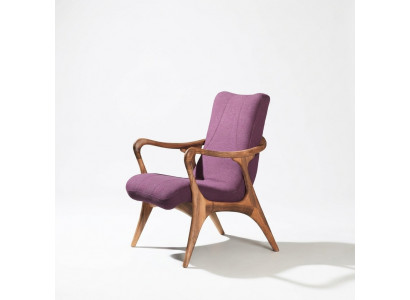 Ontwerp zitmeubels Paarse fauteuil Bank Zitkamer Hout Modern Gestoffeerd Textiel