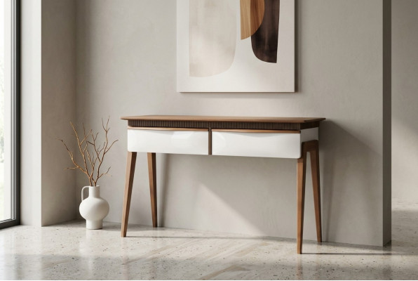 Woonkamer Bruin Console Tafel Modern Hout Tafel Console Luxe Ontwerp