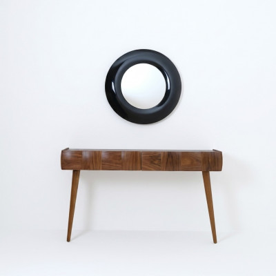 Console Dressoir Moderne Houten Bijzettafel met Spiegel Luxe Woonkamer