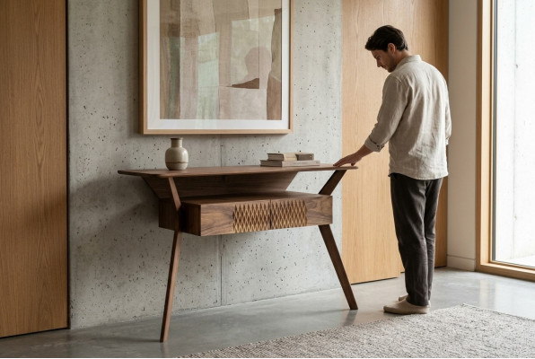Woonkamer luxe console tafel bruin hout tafel modern design console
