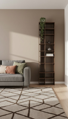 Modern bruin houten boekenplank woonkamer planken inrichting nieuw meubilair