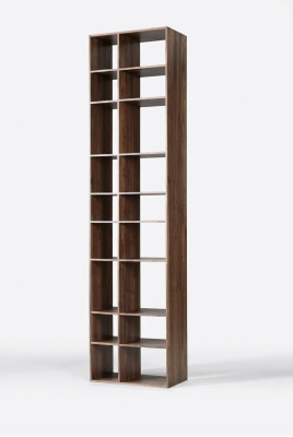 Modern bruin houten boekenplank woonkamer planken inrichting nieuw meubilair