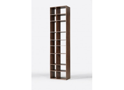 Modern bruin houten boekenplank woonkamer planken inrichting nieuw meubilair