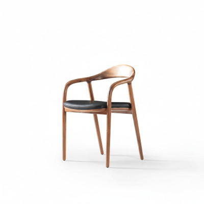 Designerstoel Hout Luxe Fauteuil Gestoffeerde Stoelen Eetkamer Leder