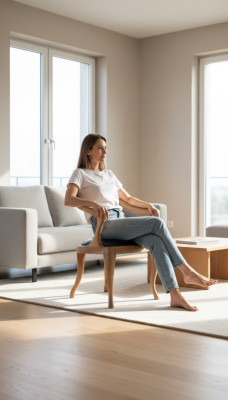 Moderne houten eetkamerstoel, design fauteuil, luxe stoelen