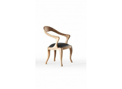 Moderne houten eetkamerstoel, design fauteuil, luxe stoelen