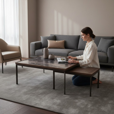Woonkamer Nieuw 2x salontafel Luxe tafel Inrichting Design Meubels