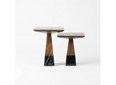2x Bijzettafel Hout Salontafel Woonkamer Luxe Design Meubels Inrichting