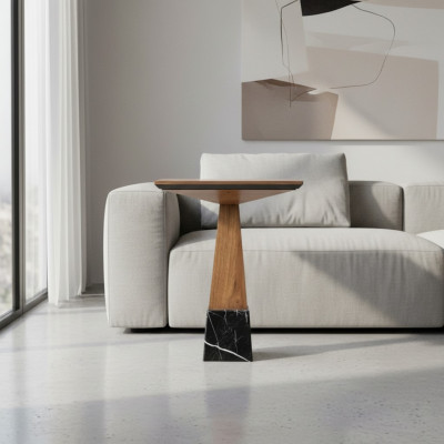 Nieuwe houten bijzettafel modern design inrichting tafel woonkamer salontafel