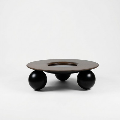 Luxueuze bruine ronde salontafel woonkamer designmeubels moderne inrichting