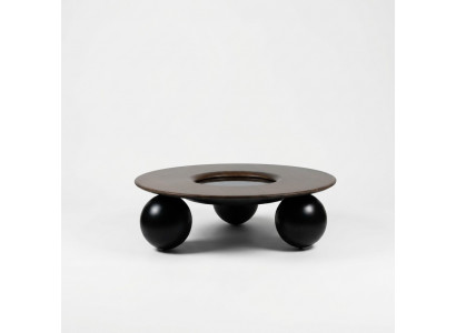 Luxueuze bruine ronde salontafel woonkamer designmeubels moderne inrichting