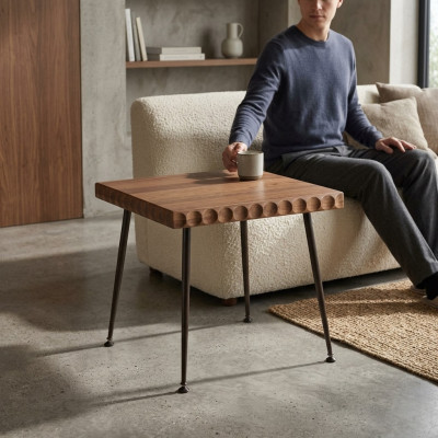 Houten bijzettafel woonkamer modern meubilair koffietafel inrichting nieuw