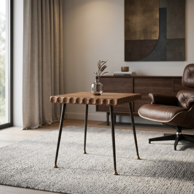 Houten bijzettafel woonkamer modern meubilair koffietafel inrichting nieuw