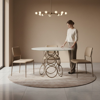 Eetkamertafel Eettafel Rond Keukentafel met Metalen Tafelpoten 100×100cm Nieuw
