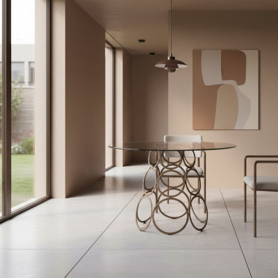 Eetkamertafel Eettafel Rond Keukentafel met Metalen Tafelpoten 100×100cm Nieuw