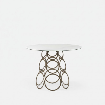 Eetkamertafel Eettafel Rond Keukentafel met Metalen Tafelpoten 100×100cm Nieuw