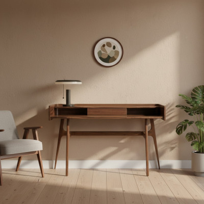 Houten slaapkamer bureau ontwerp computertafel luxe inrichting