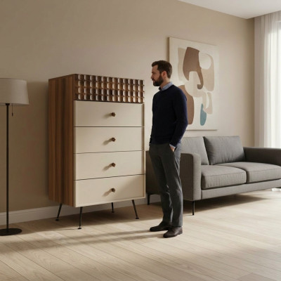 Houten meubilair slaapkamer ladekast Nieuwe dressoirkast Inrichting