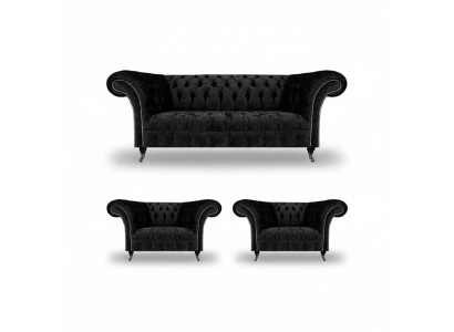 Woonkamer Bankstel Chesterfield Inrichting Luxe Compleet 2x Fauteuil