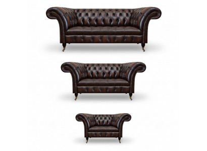 Woonkamermeubilair Chesterfield bankstellen bank leer luxueuze bankstel