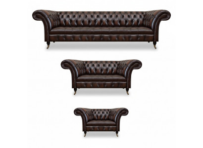 Chesterfield Leder Bruin Woonkamer Meubels Sofa Set Luxe Inrichting.
