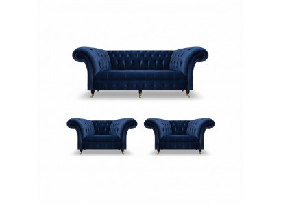 Chesterfield luxe inrichting 2x fauteuil driezitsbank bank woonkamer 3+1+1