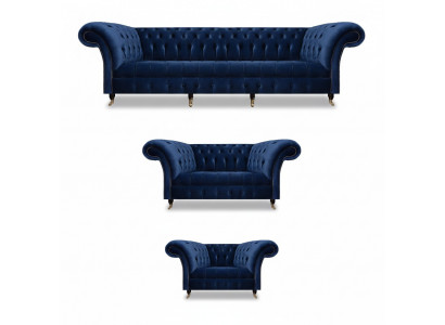 Woonkamerset 3-delig Chesterfield Blauw Textiel Luxe Bankstellen Design Inrichting --> Woonkamerset 3-delig Chesterfield Blauw Textiel Luxe Bankstellen Ontwerp Inrichting