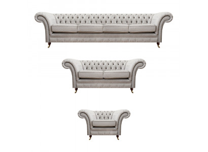 Chesterfield grijze set luxe meubels bankstellen volledige woonkamer