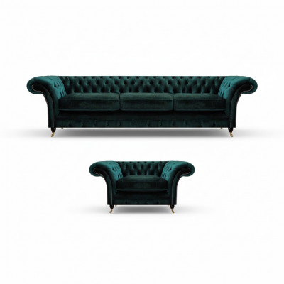 Luxe volledige woonkamerbankbank Driepersoons Nieuwe Chesterfield-fauteuil