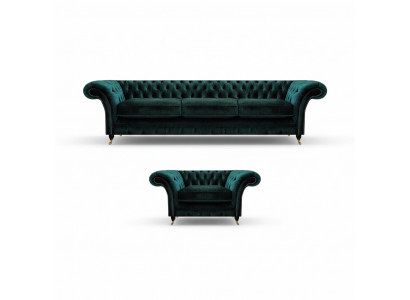 Luxe volledige woonkamerbankbank Driepersoons Nieuwe Chesterfield-fauteuil