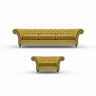 Woonkamerset bank bank Driezits 3+1 fauteuilbank Chesterfield Translated to: Woonkamerset bank bank Driezits 3+1 fauteuilbank Chesterfield
