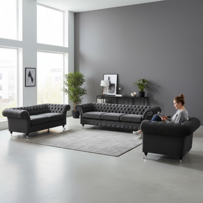 Bankstel Banken Bankstellen Woonkamer Fauteuil Chesterfield Inrichting 3+2+1