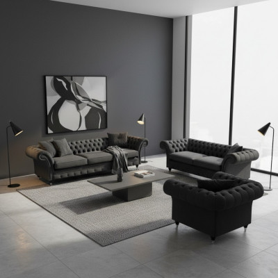 Bankstel Banken Bankstellen Woonkamer Fauteuil Chesterfield Inrichting 3+2+1