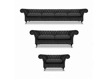 Compleet set Chesterfield bankstellen inrichting bankstel fauteuil woonkamer 4+2+1