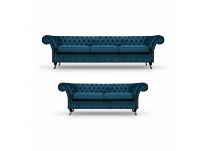 Zitbank Chesterfield Stoffen bank Sofa Bank Beklede fauteuil Woonkamer