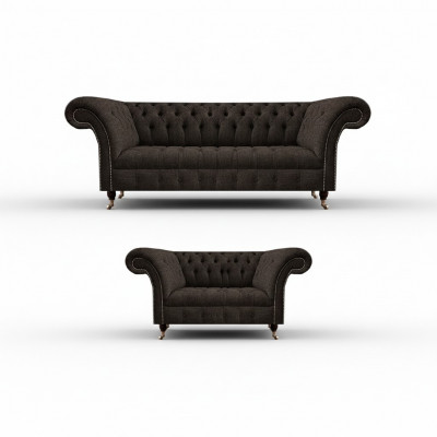 Ontwerper Complete luxe bankstellen Gestoffeerde bankontwerper Complete Chesterfield