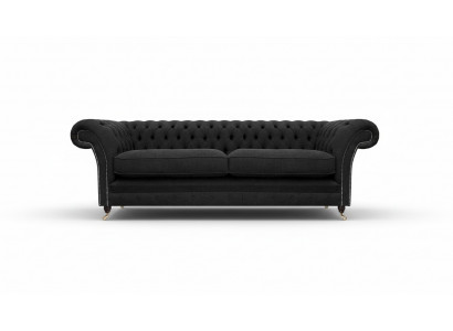 Gestoffeerde meubelen Zwart gestoffeerde bank Designersofa Tweezitter Bank Nieuw Chesterfield